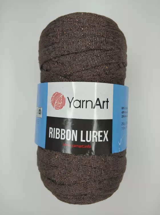 Пряжа Ribbon Lurex (Риббон Люрекс), 736 коричневый
