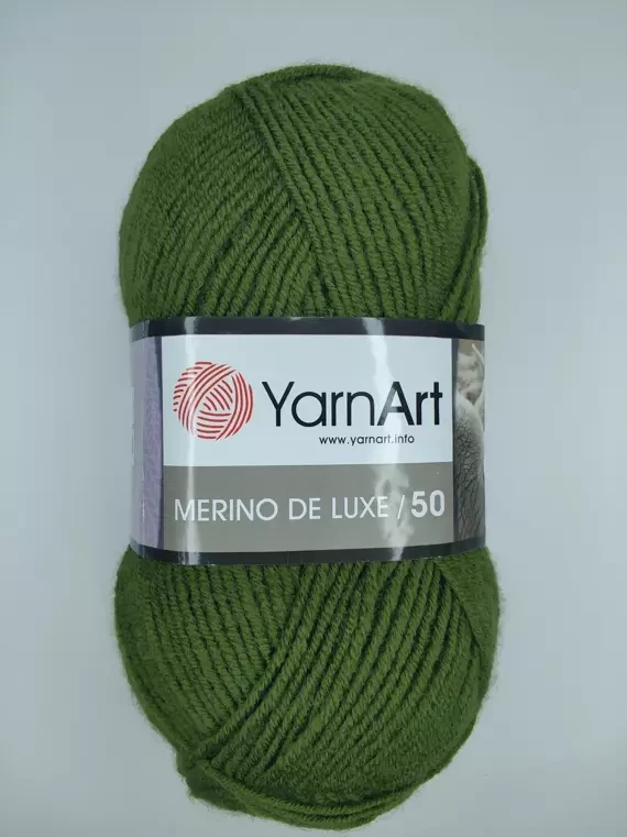 Пряжа Yarnart Merino de Luxe (Ярнарт Мерино Де люкс), олива 530