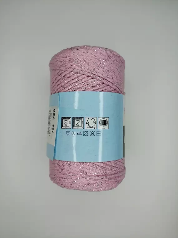 Пряжа Yarnart Makrame Cotton Lurex (Ярнарт Мараме Коттон Люрекс), 732 розовый