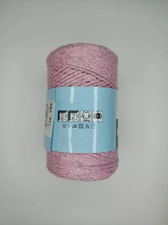 Пряжа Yarnart Makrame Cotton Lurex (Ярнарт Мараме Коттон Люрекс), 732 розовый