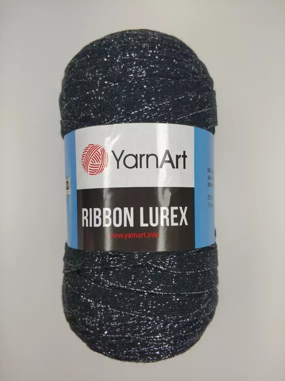 Пряжа Ribbon Lurex (Риббон Люрекс), 723 черный с серебром